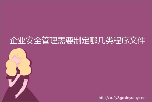 企业安全管理需要制定哪几类程序文件