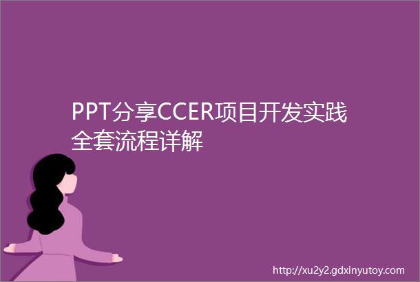 PPT分享CCER项目开发实践全套流程详解