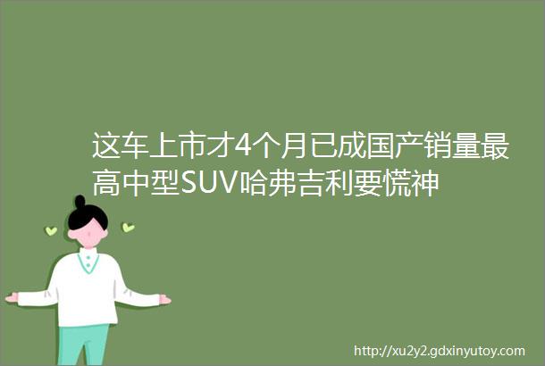 这车上市才4个月已成国产销量最高中型SUV哈弗吉利要慌神