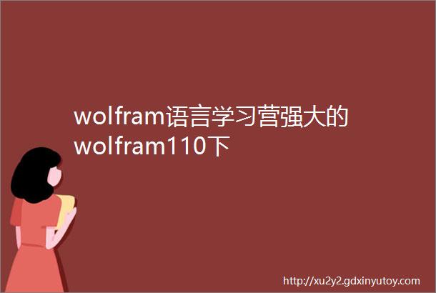 wolfram语言学习营强大的wolfram110下